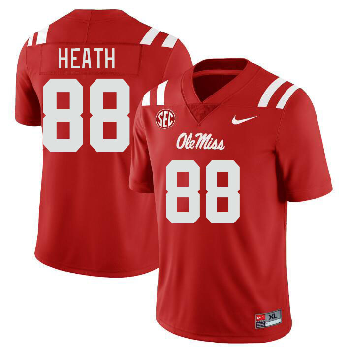 Men #88 Kyirin Heath Ole Miss Rebels College Football Jerseyes Stitched Sale-Red